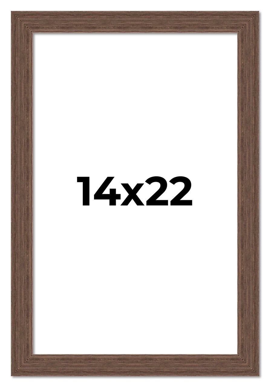 14x22 Wide Barnwood Picture Frame with UV-Resistant Acrylic & Acid Free Backing, Available in 6 Paint Finishes - Grey, Brown, White, and Black